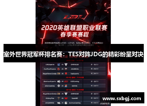 室外世界冠军杯排名赛：TES对阵JDG的精彩纷呈对决